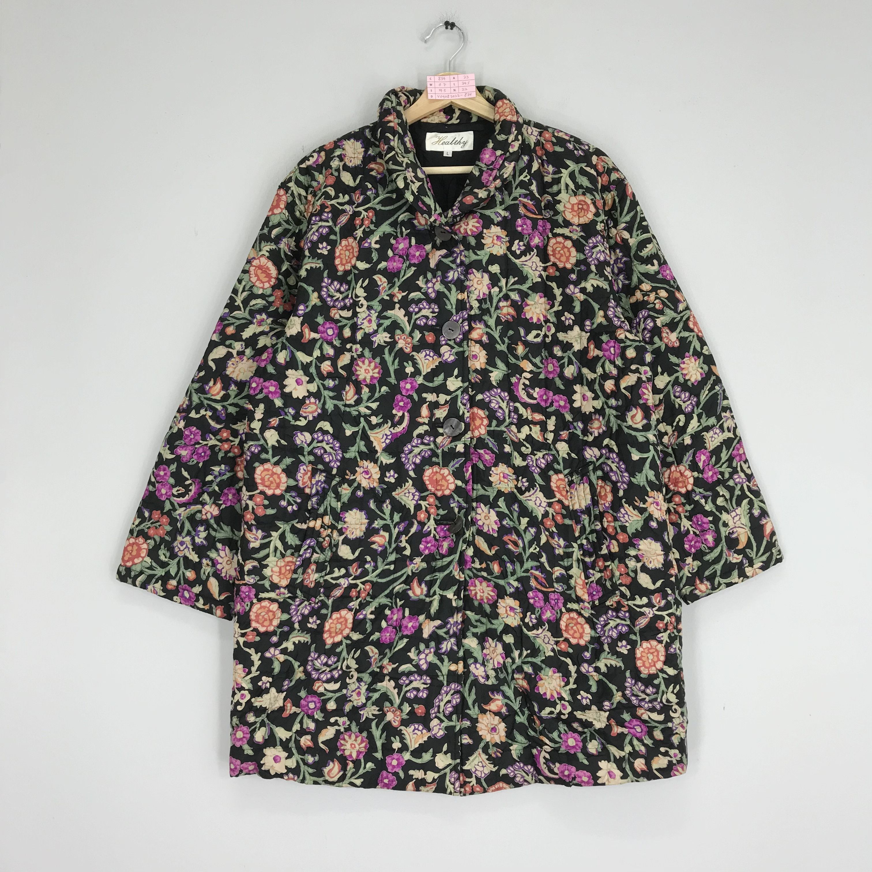 Arts & Science Vintage Pop Art Pattern Flowers Colourful Hippies Jacket Size US L / EU 52-54 / 3 - 1 Thumbnail