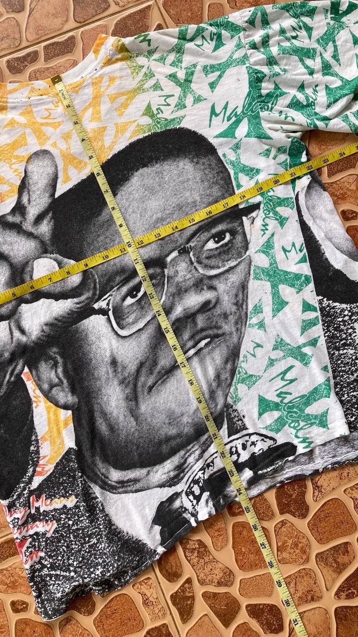Band Tees × Vintage Vintage 90s Malcom X Overprint Tee Size US XL / EU 56 / 4 - 8 Thumbnail
