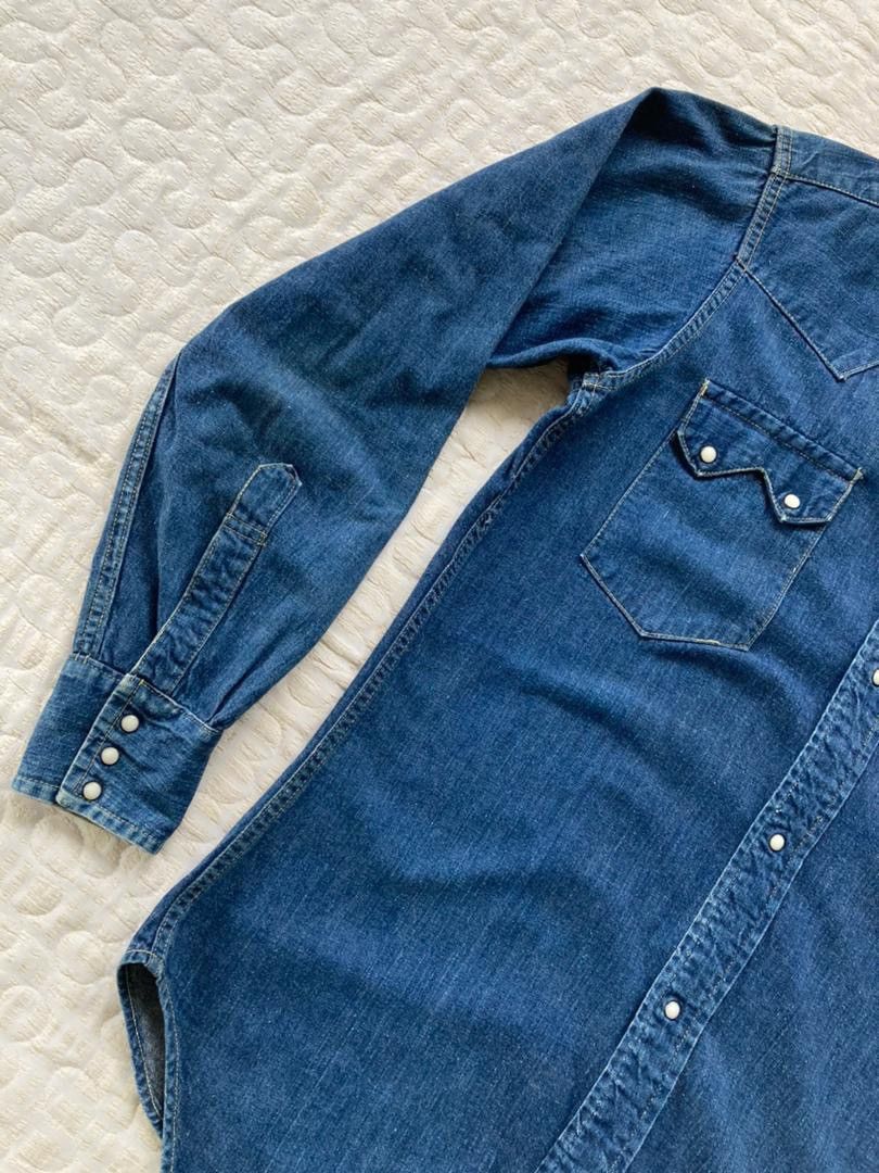 Levi's True Vintage 50s Saddleman Western Denim Shirt Size US M / EU 48-50 / 2 - 6 Thumbnail