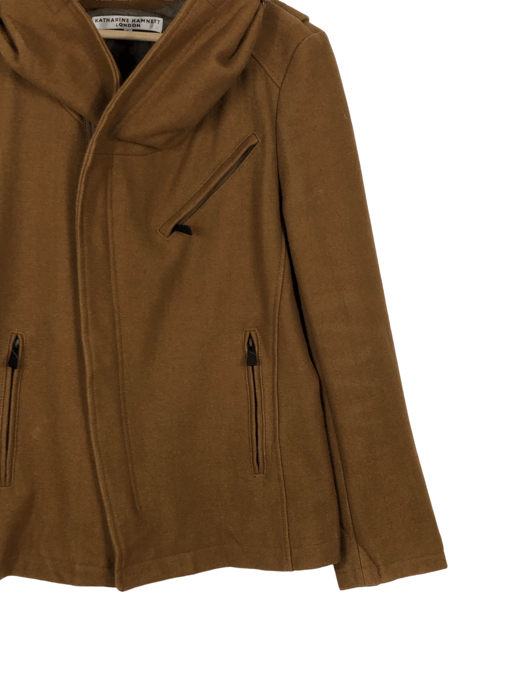 Katharine Hamnett London VINTAGE WOOL HOODED NECK EXPANDER COAT Size M / US 6-8 / IT 42-44 - 4 Thumbnail