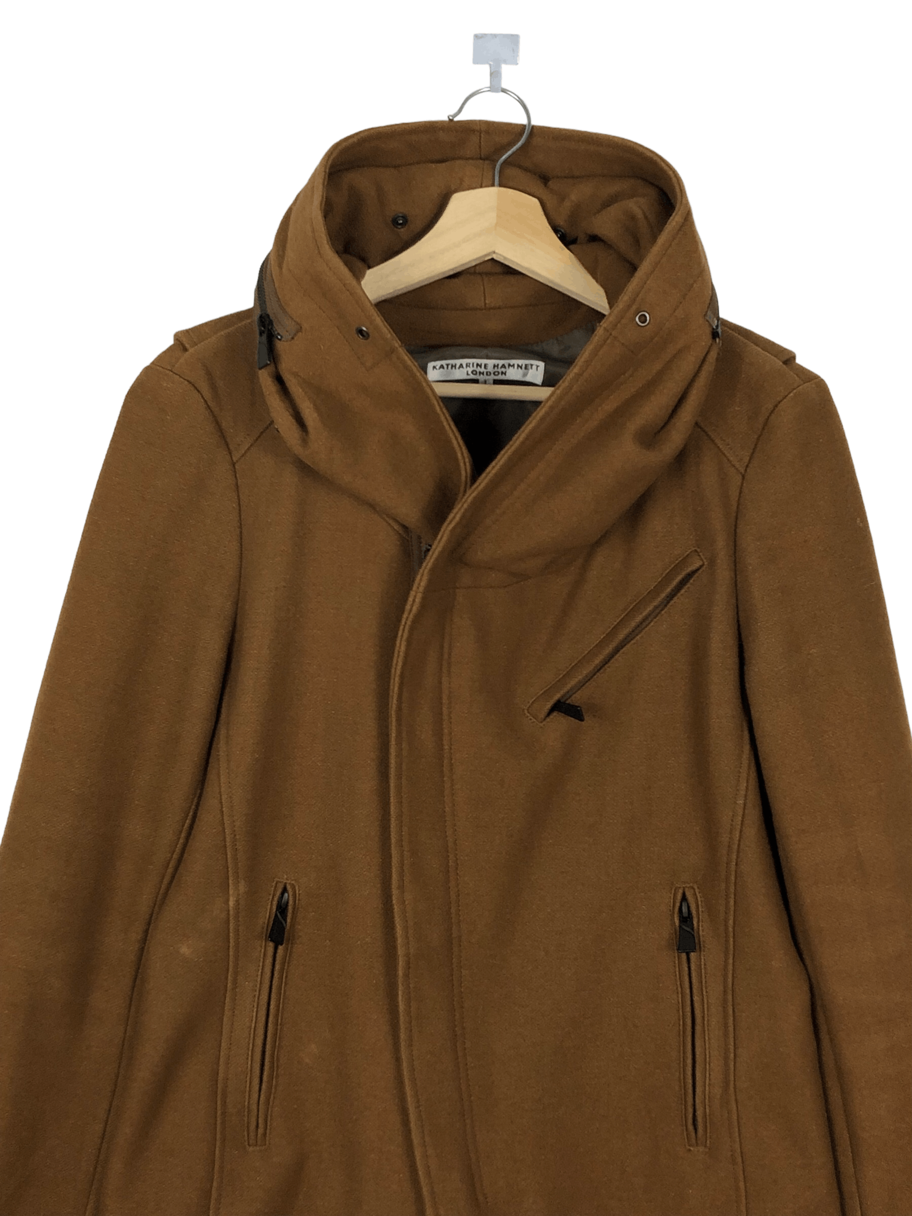 Katharine Hamnett London VINTAGE WOOL HOODED NECK EXPANDER COAT Size M / US 6-8 / IT 42-44 - 5 Thumbnail