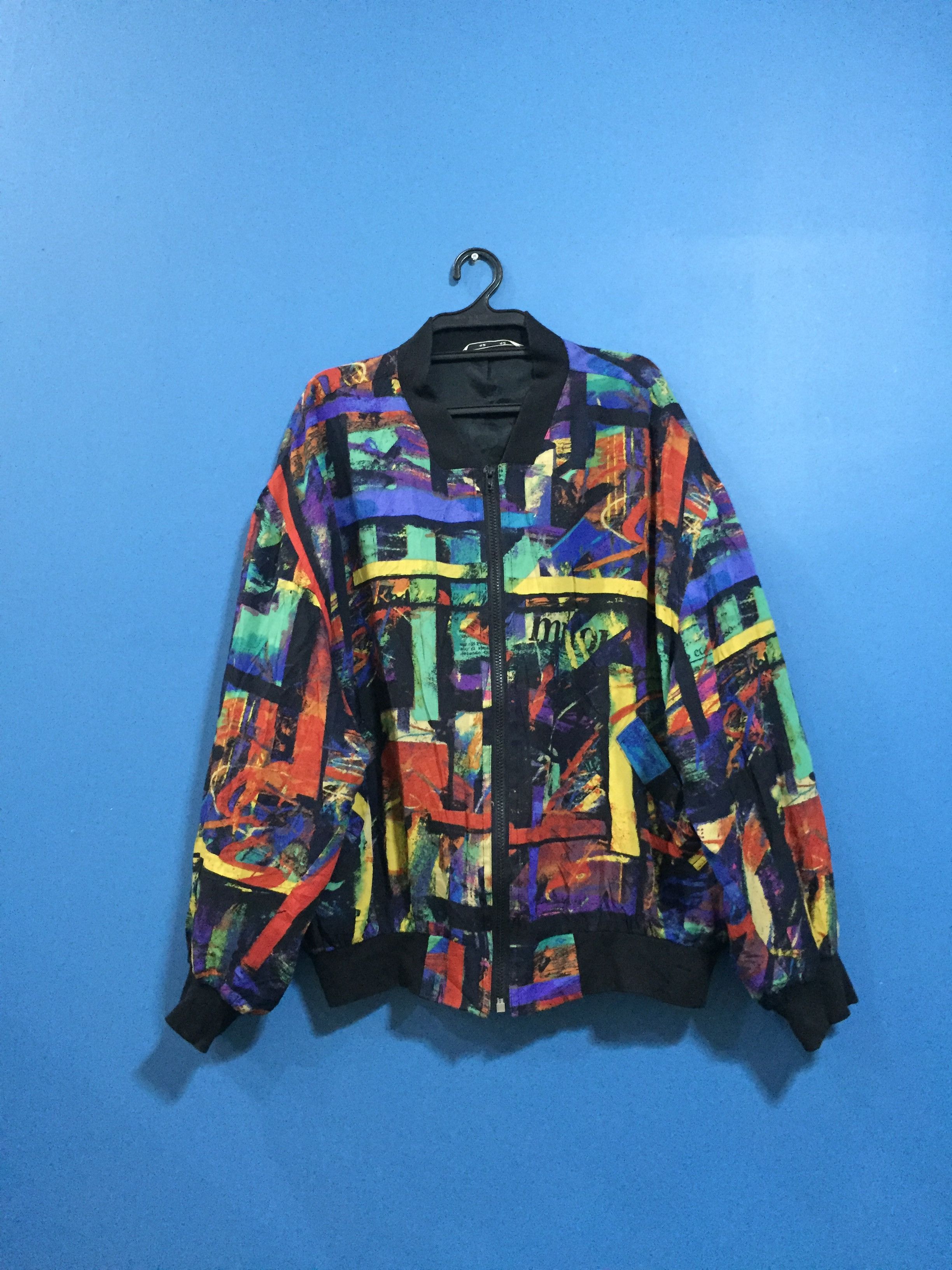 Vintage rare viscose Art colourblock jacket