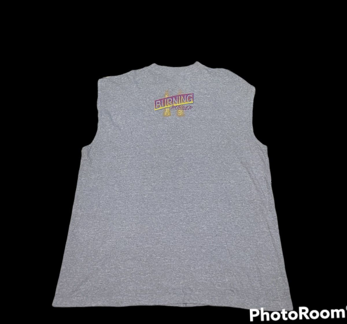 Vintage Vintage muscle car racing Burning rubber nonsleeve tee shirt Size US XL / EU 56 / 4 - 2 Thumbnail