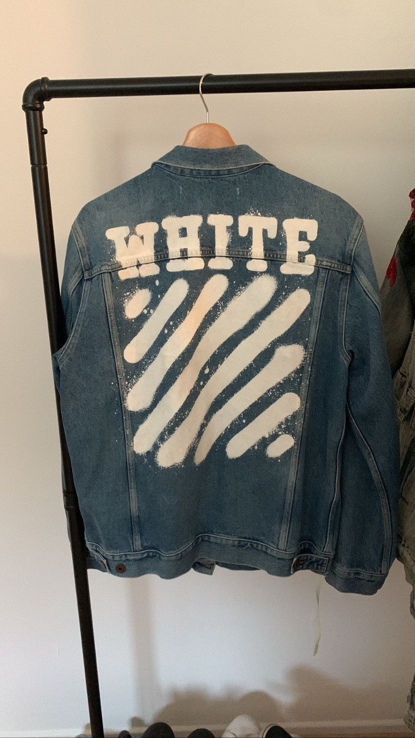 Off-White Rare Off-White Denim Jacket Spray Paint | Grailed