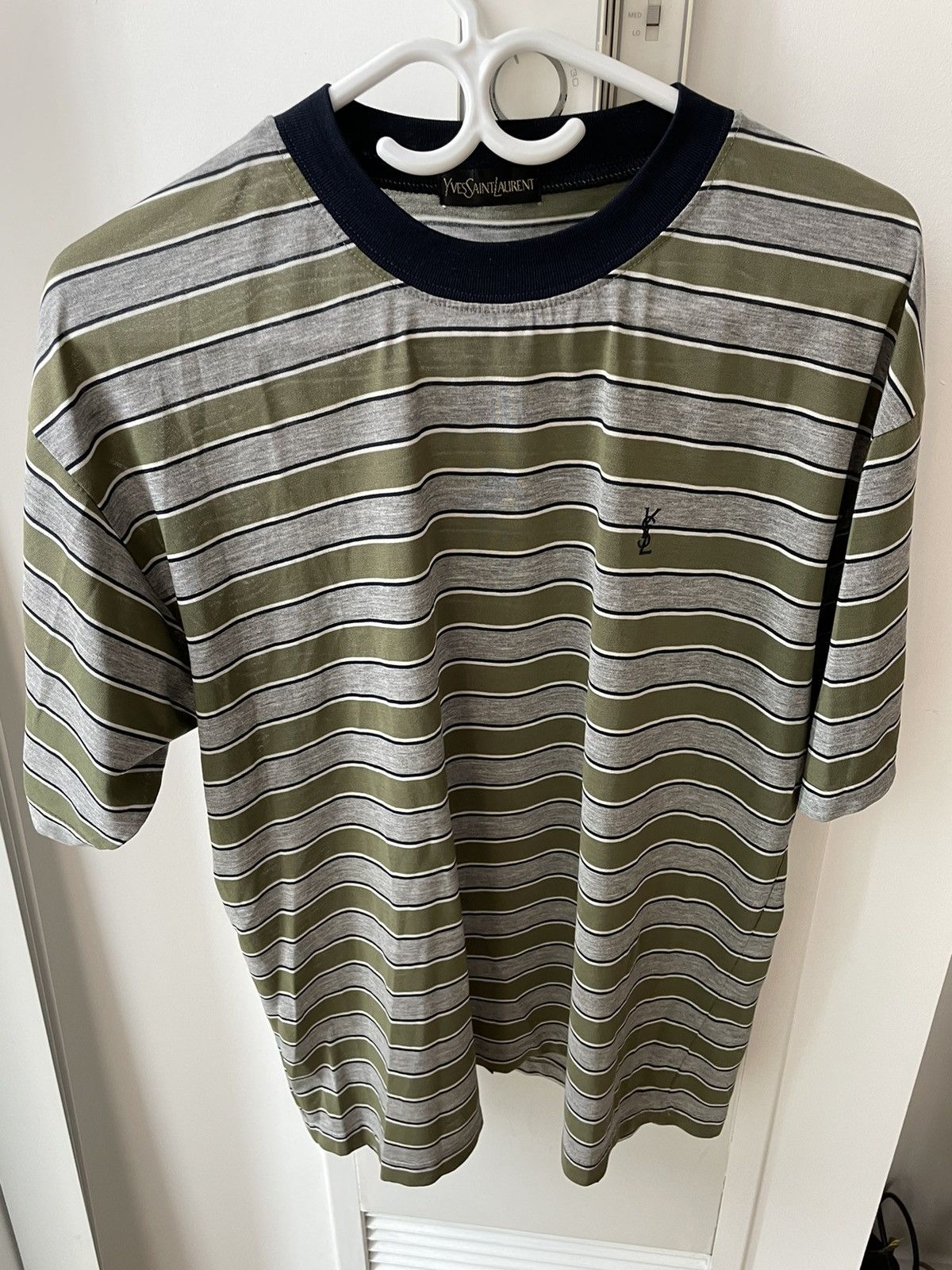 Yves Saint Laurent YSL small logo stripped T-shirt Size US M / EU 48-50 / 2 - 1 Thumbnail