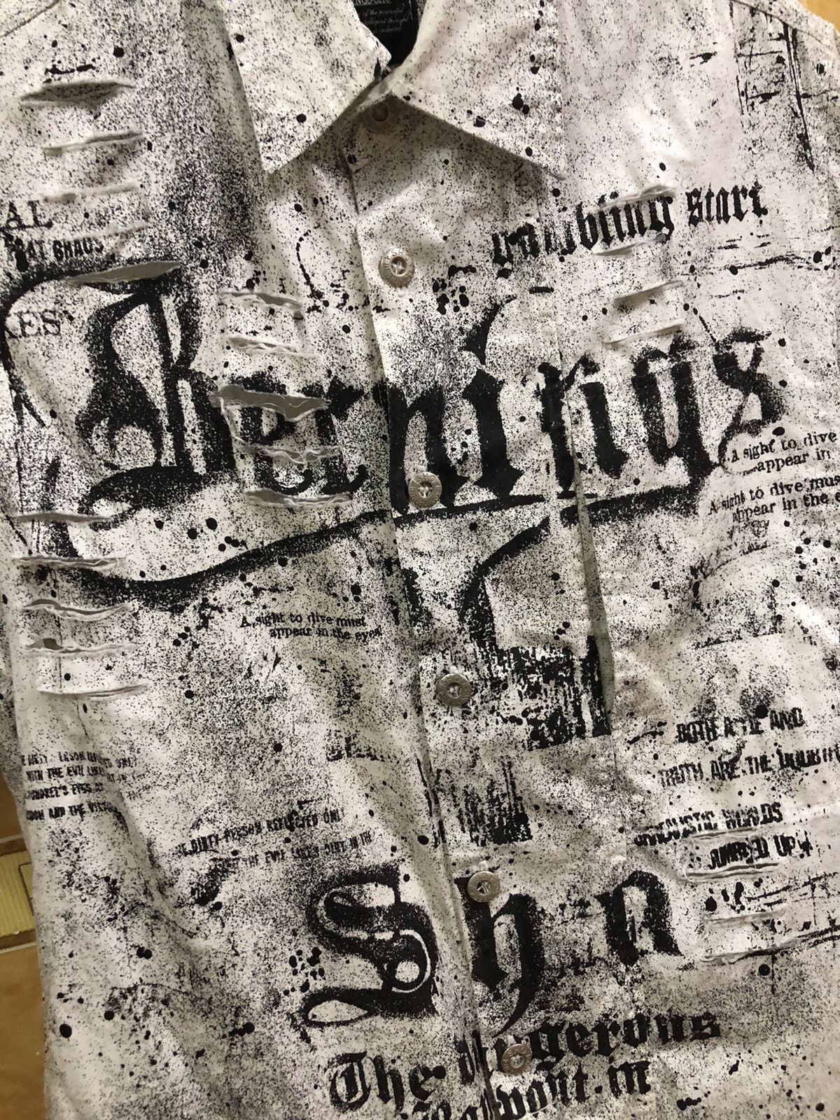 Japanese Brand × Seditionaries RARE💥Berning-Sho distress button shirt punk/seditionaries Size US M / EU 48-50 / 2 - 2 Thumbnail