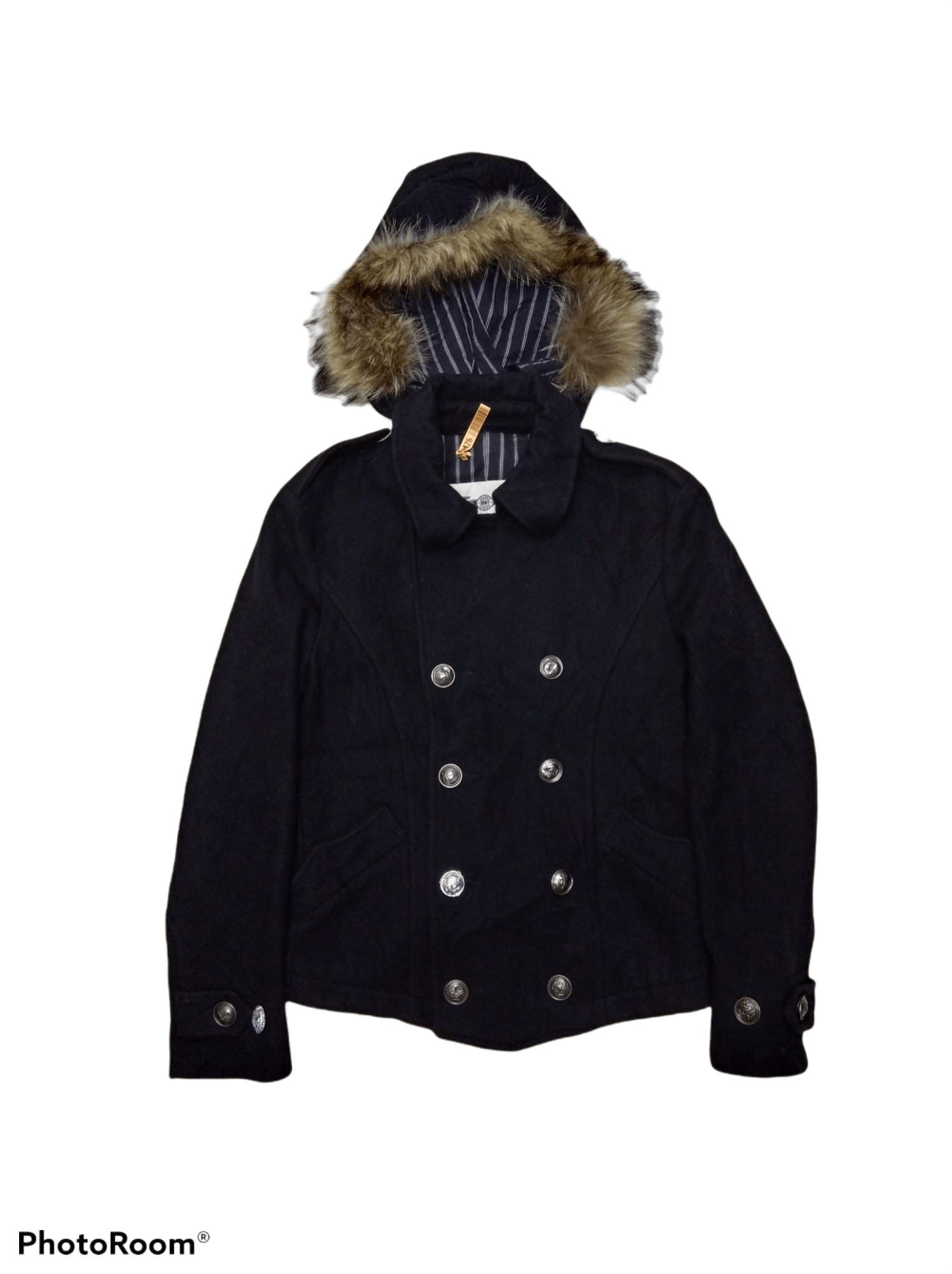 PPFM PPFM BLACK WOOL DOUBLE BREST HOODIE JACKET Size US S / EU 44-46 / 1 - 1 Thumbnail