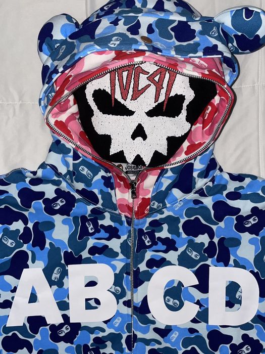 Custom Jose Wong ABCD Full Zip Double Hoodie/Blue STICKER INCLUDED