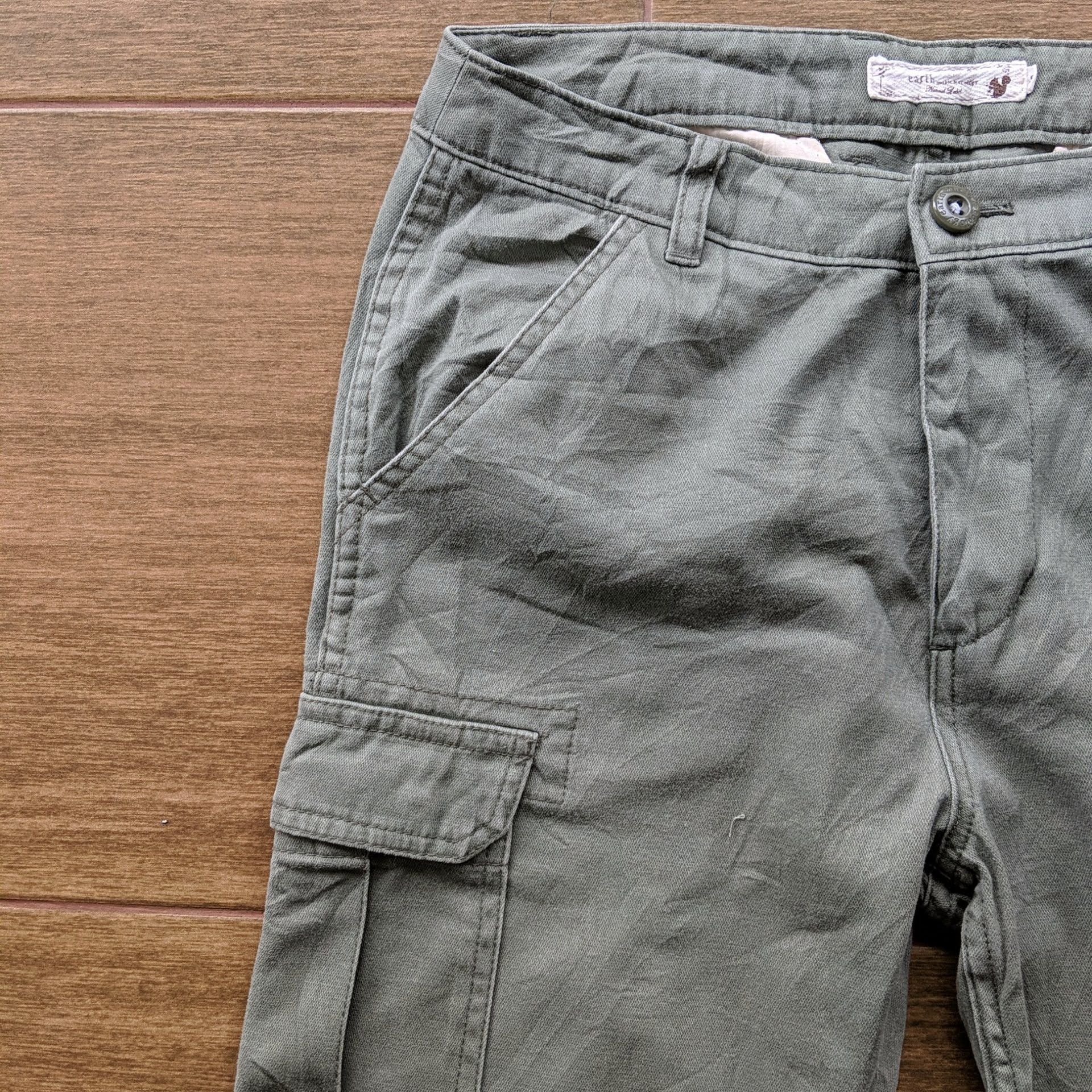 Japanese Brand × Vintage Vintage Earth Music Distressed Cargo Trousers Pants Size US 27 - 3 Thumbnail