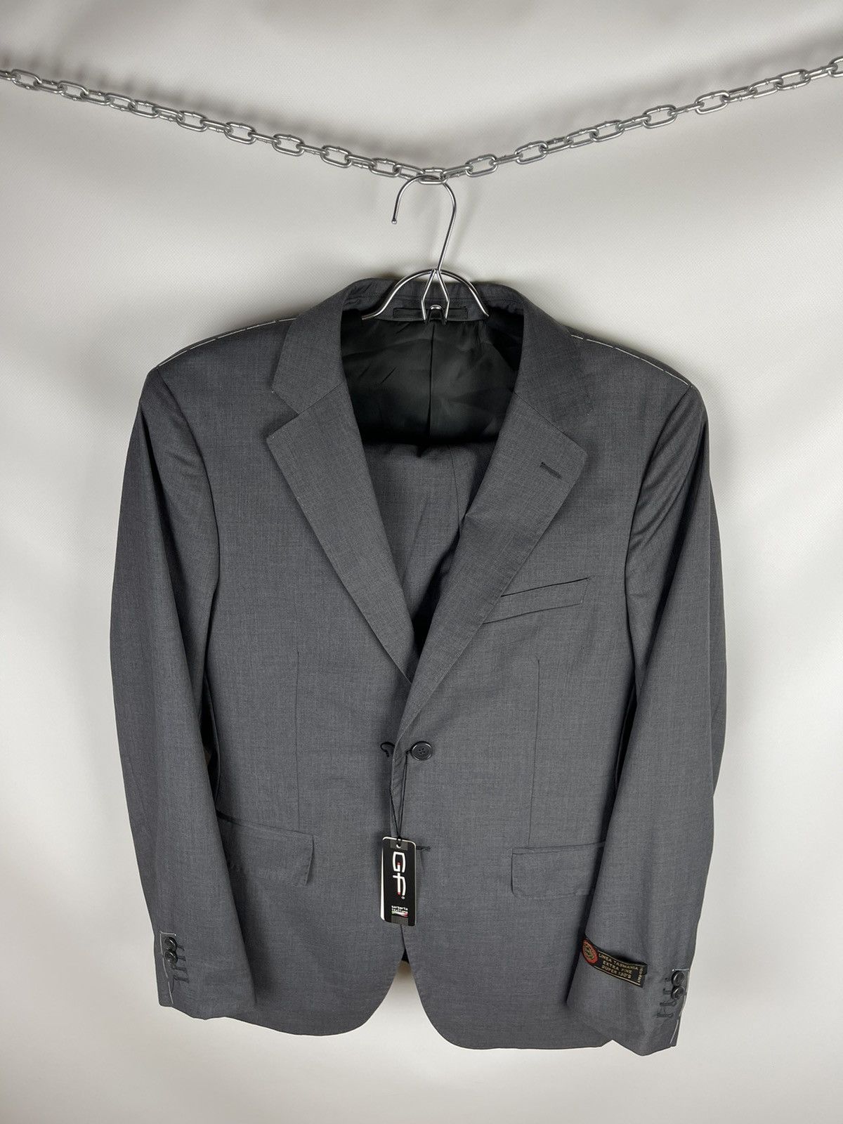 Other GF Sartoria Italians Italy 2 pcs blazer pants suit grey Size 38R - 8 Thumbnail
