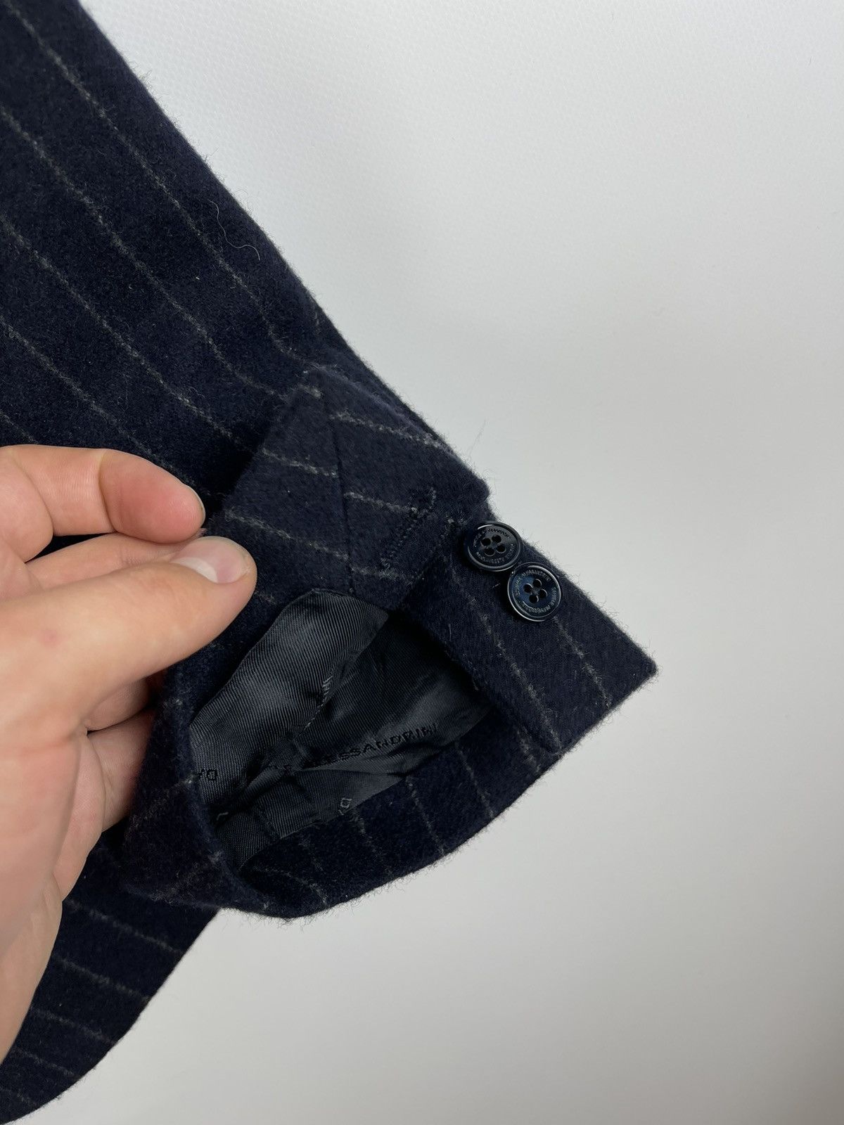 Daniele Alessandrini RRP 470€! Daniele Alessandrini striped navy 3 button blazer Size 40R - 8 Thumbnail