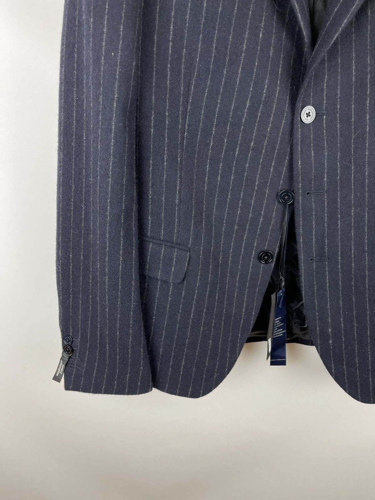 Daniele Alessandrini RRP 470€! Daniele Alessandrini striped navy 3 button blazer Size 40R - 3 Thumbnail