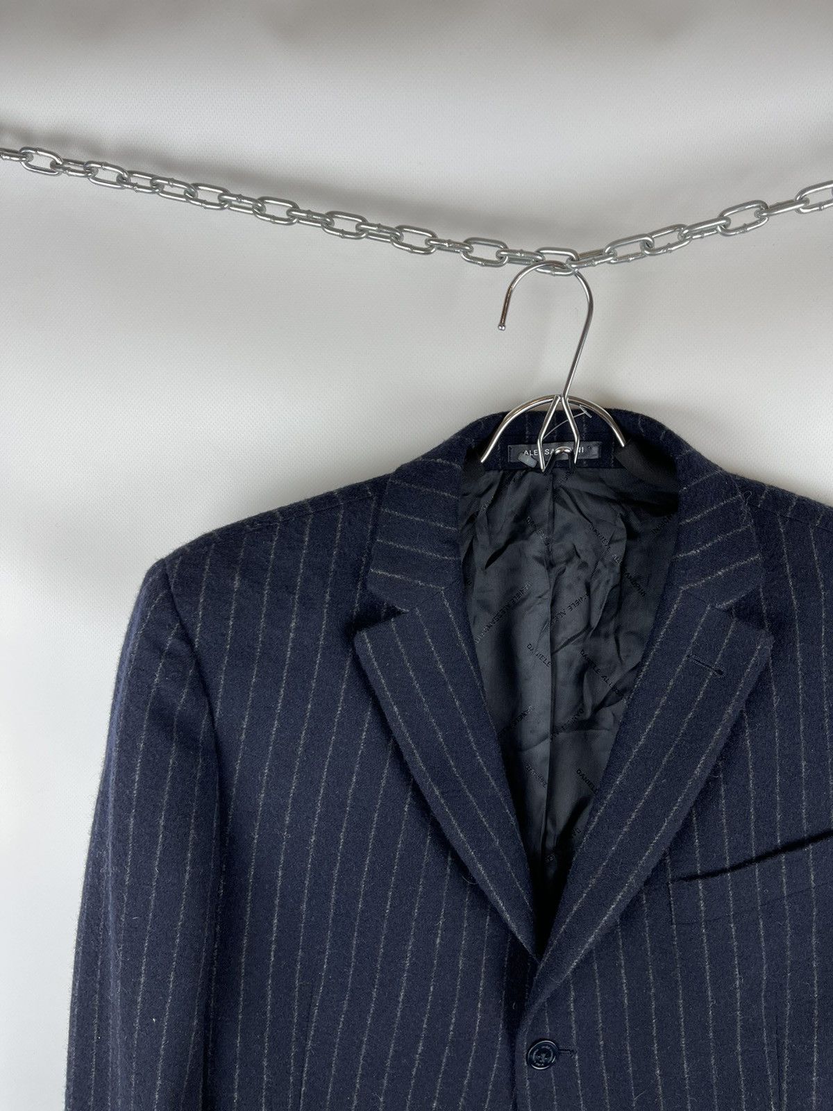 Daniele Alessandrini RRP 470€! Daniele Alessandrini striped navy 3 button blazer Size 40R - 2 Thumbnail