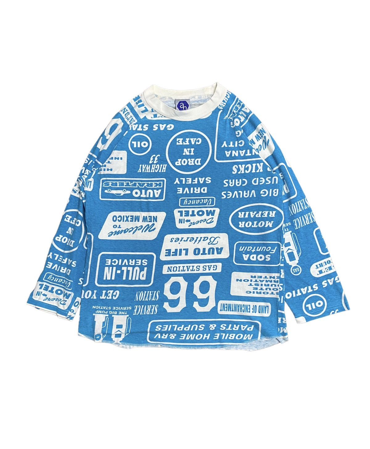 image of 90's Abahouse Upside Down All Racing Logo in Blue, Men's (Size Medium)