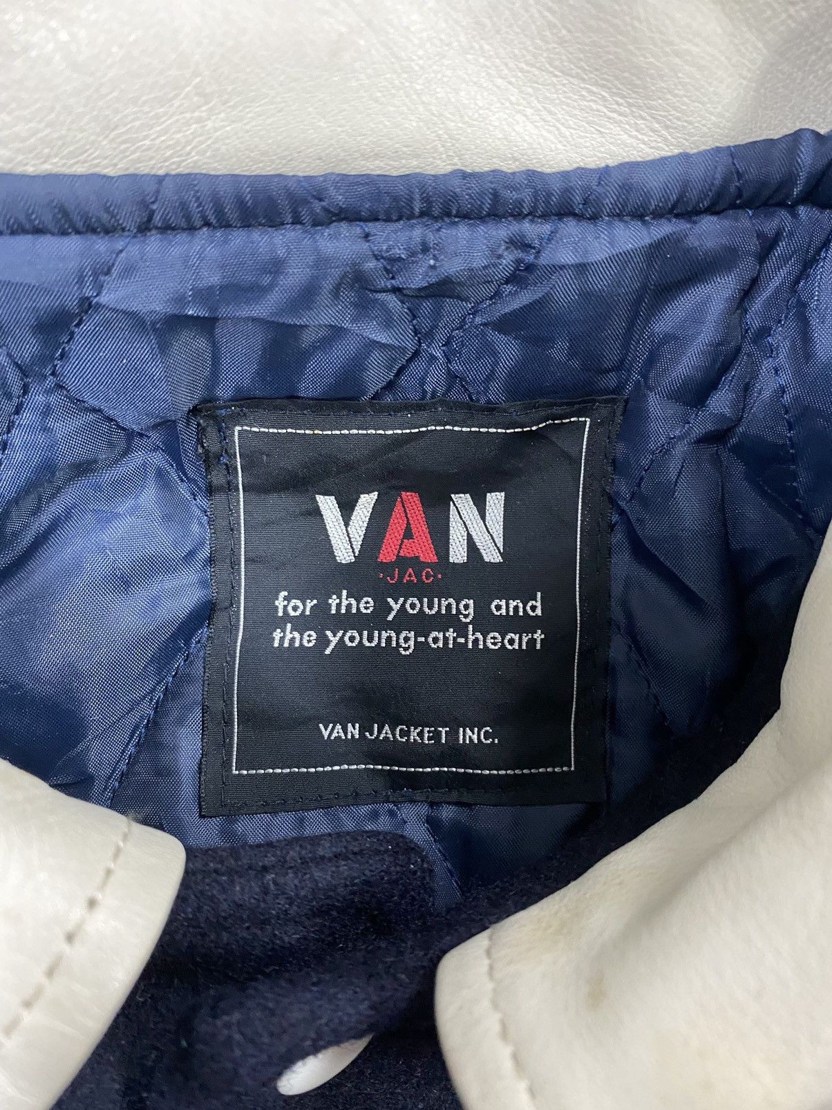 Van Vintage Van Jac Wool Varsity Leather Hooded Jacket Size US L / EU 52-54 / 3 - 4 Thumbnail