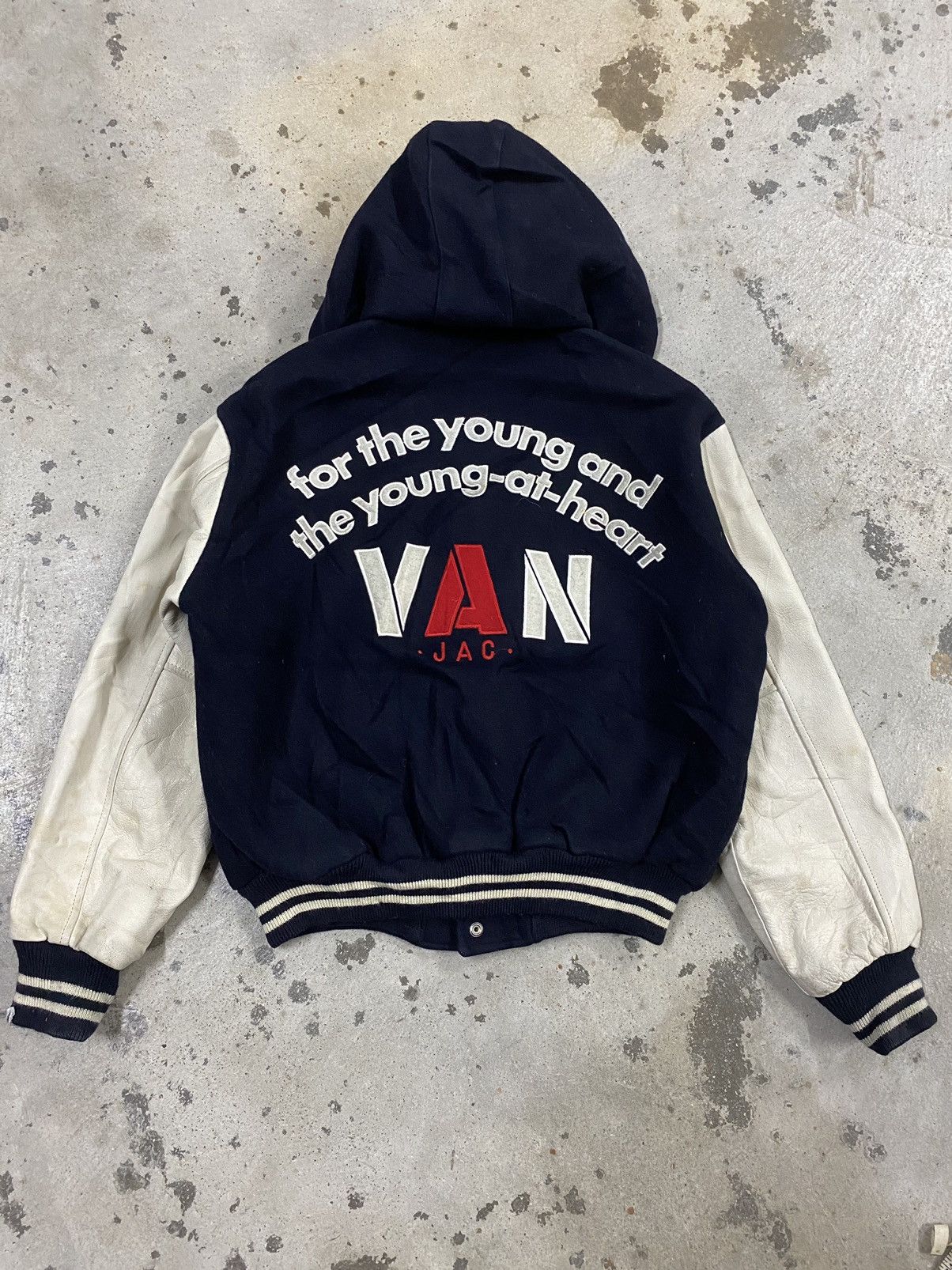 ジャケット・アウター Vintage VAN JAC wool stadium jacket L Vintage Van Jac Wool Mix Leather Sleeves Varsity Jacket | eBay
