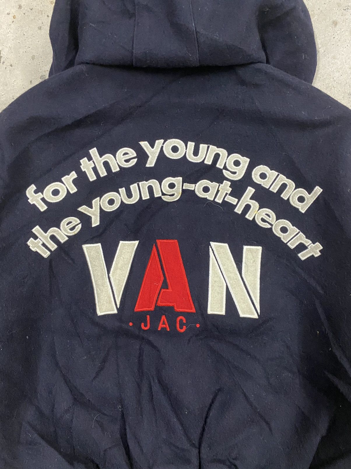 Van Vintage Van Jac Wool Varsity Leather Hooded Jacket Size US L / EU 52-54 / 3 - 8 Thumbnail
