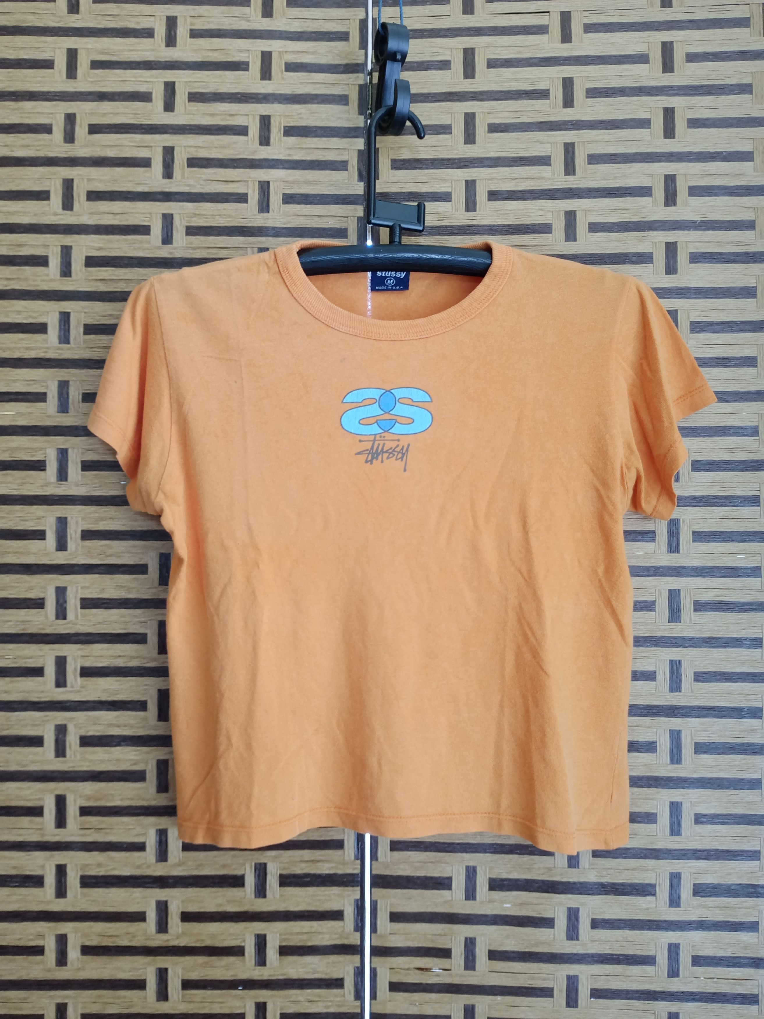 Vintage stussy orange cropped small logo