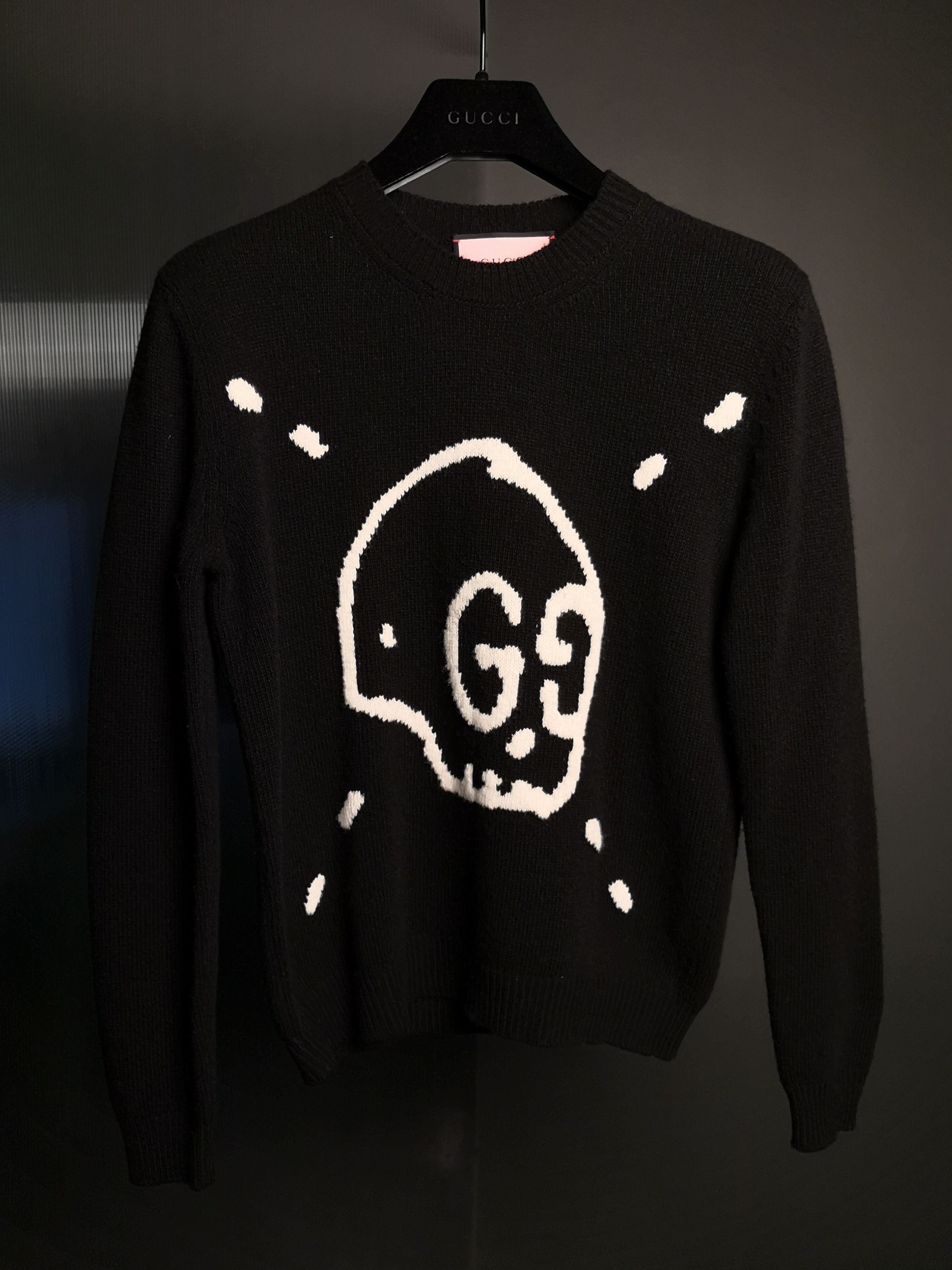 Gucci Gucci Ghost Knit Sweater in Black Merino Wool Size US S / EU 44-46 / 1 - 2 Thumbnail