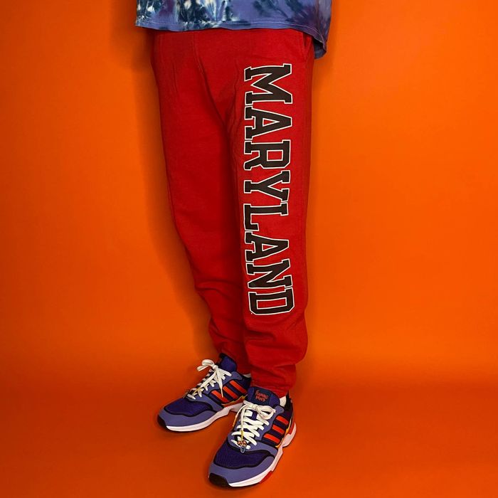 Champion Red Champion Joggers Sweatpants Maryland Baggy Fit Grailed