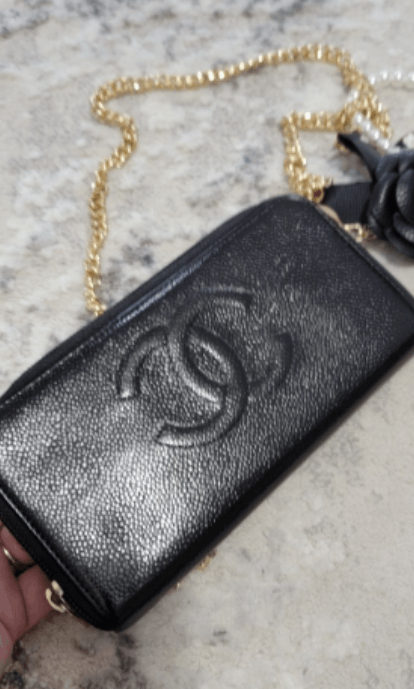 Chanel Chanel CC Mark Logo Caviar Leather Zippy Wallet on Chain Size ONE SIZE - 3 Thumbnail