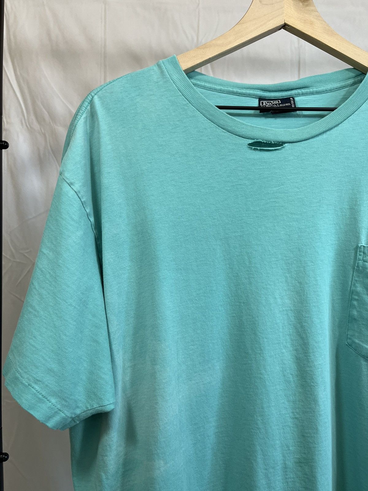 Vintage Thrashed Single Stitch Ralph Lauren Faded Pocket Tee Size US XL / EU 56 / 4 - 5 Thumbnail