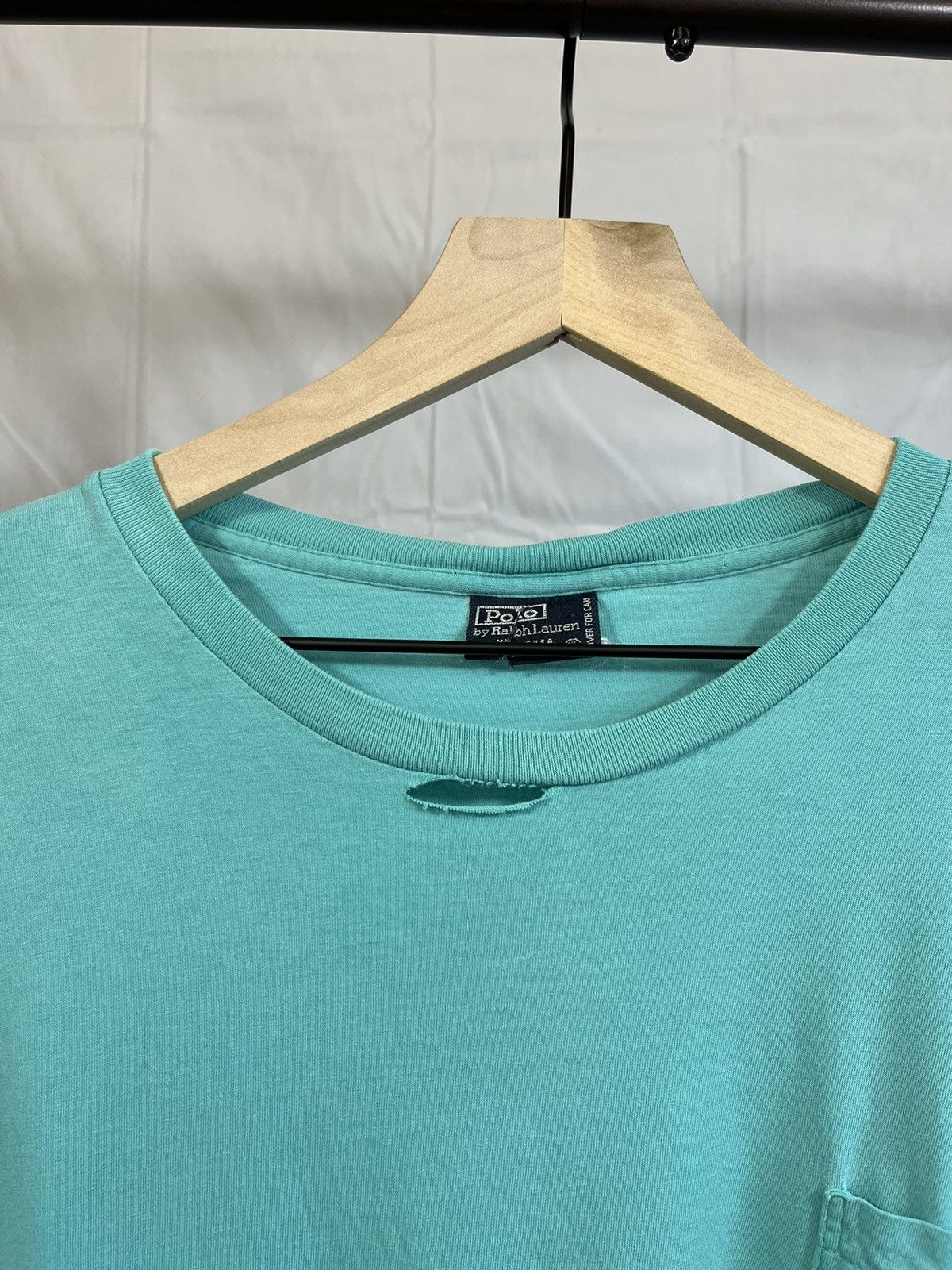 Vintage Thrashed Single Stitch Ralph Lauren Faded Pocket Tee Size US XL / EU 56 / 4 - 3 Thumbnail