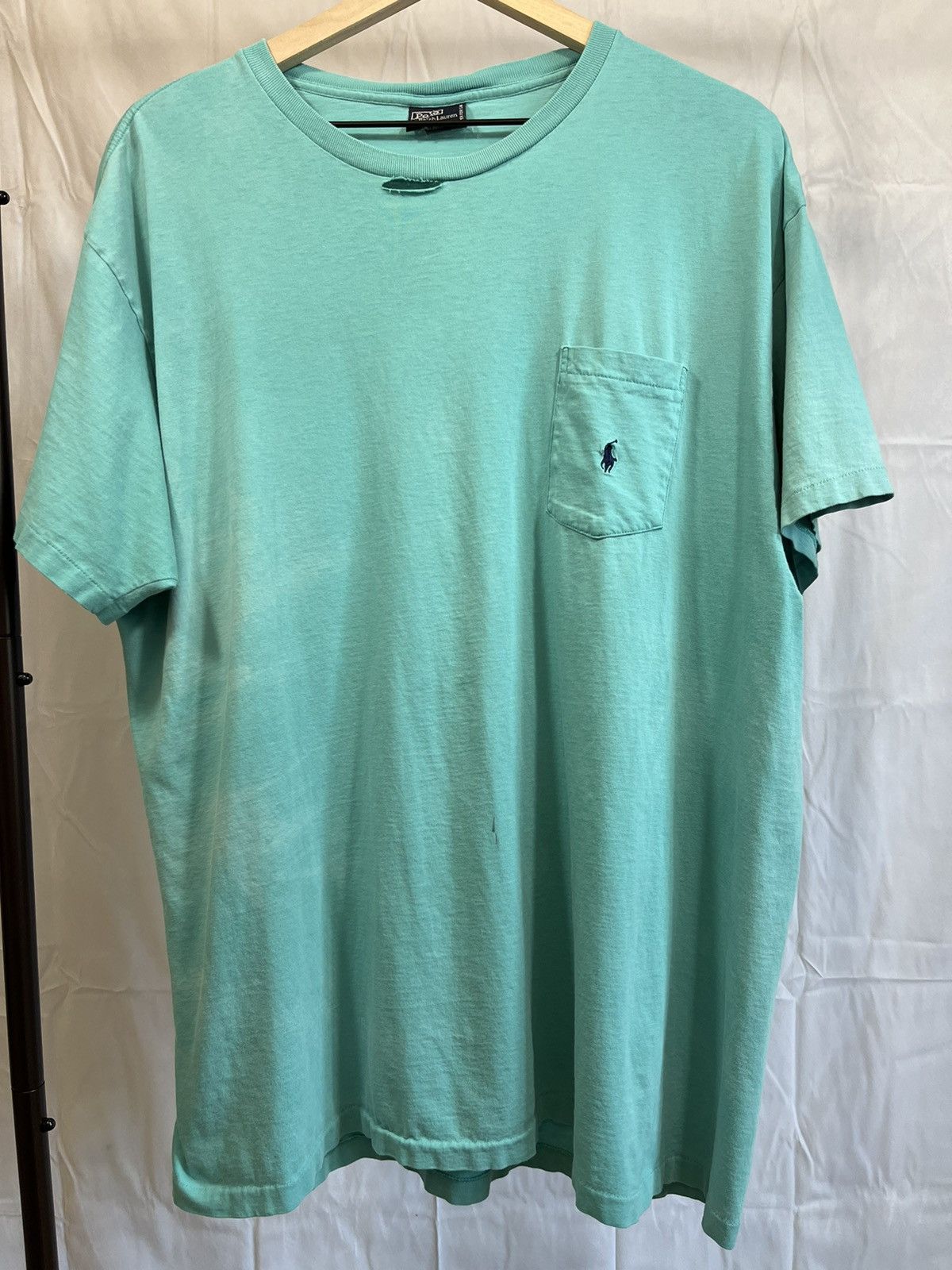 Vintage Thrashed Single Stitch Ralph Lauren Faded Pocket Tee Size US XL / EU 56 / 4 - 1 Thumbnail