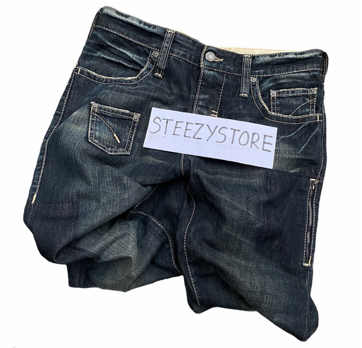 Neil Barrett Neil Barrett Indigo Rare Design Denim Blue Jeans Pants 2006 Size US 33 - 13 Thumbnail