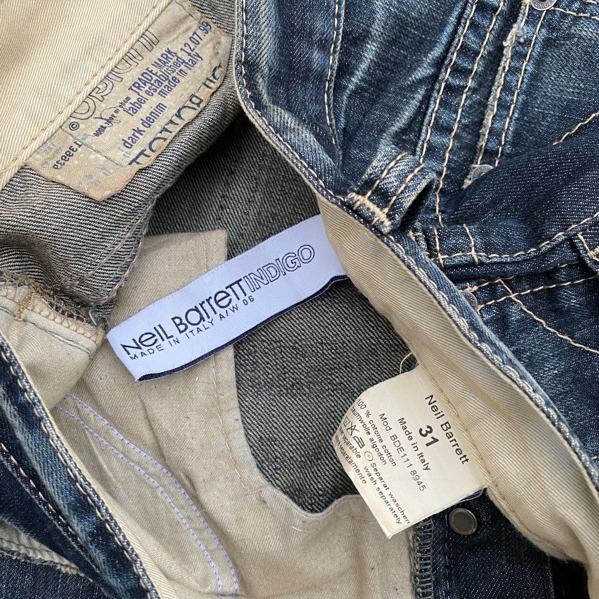 Neil Barrett Neil Barrett Indigo Rare Design Denim Blue Jeans Pants 2006 Size US 33 - 12 Thumbnail