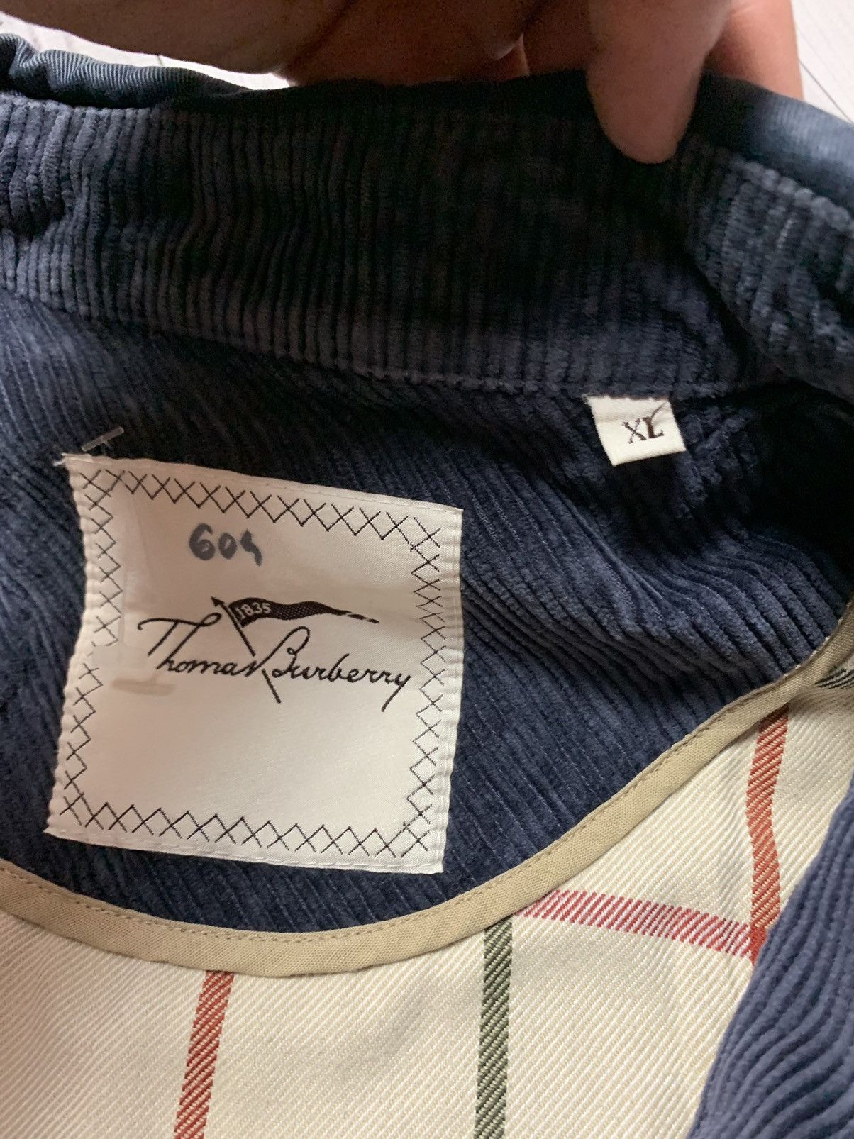 Vintage denim jacket Thomas Burberry size XL plaid