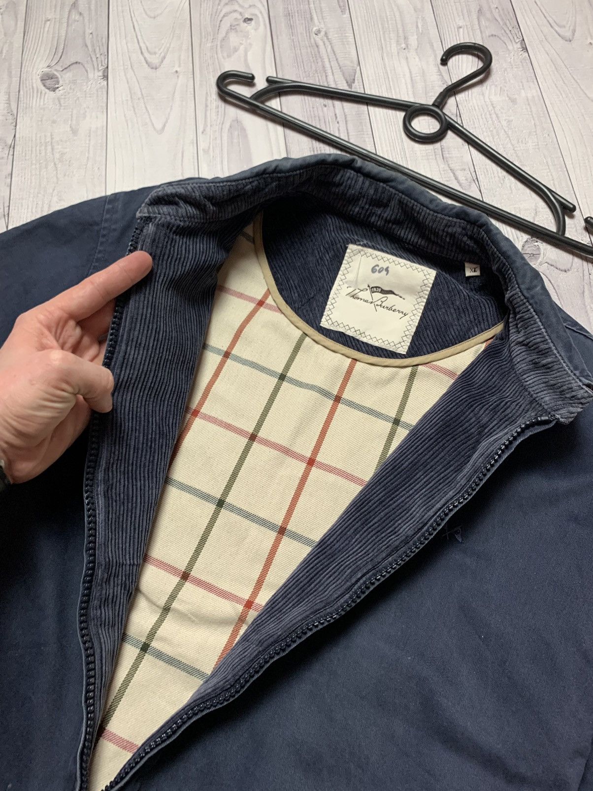 Vintage denim jacket Thomas Burberry size XL plaid