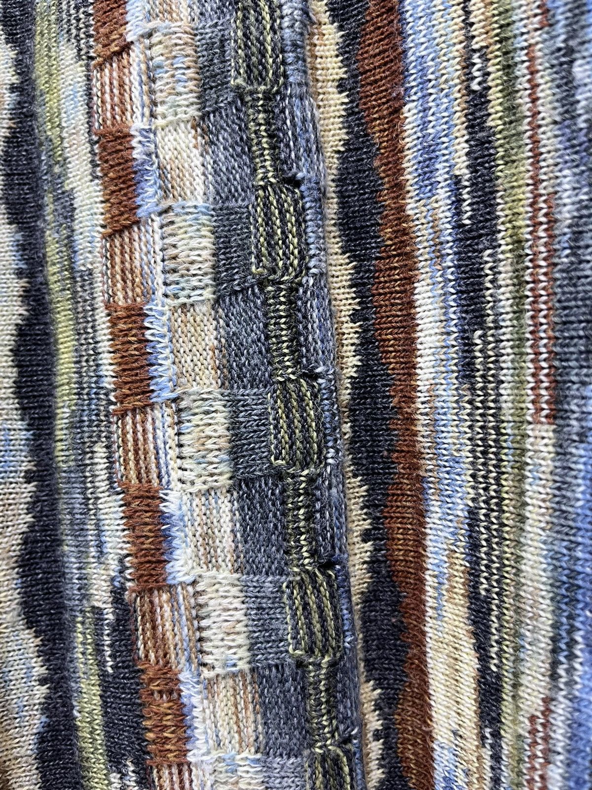 Homespun Knitwear 90's Made In Italy Striped Basketweave Knitted Wool Sweater Size US L / EU 52-54 / 3 - 8 Thumbnail