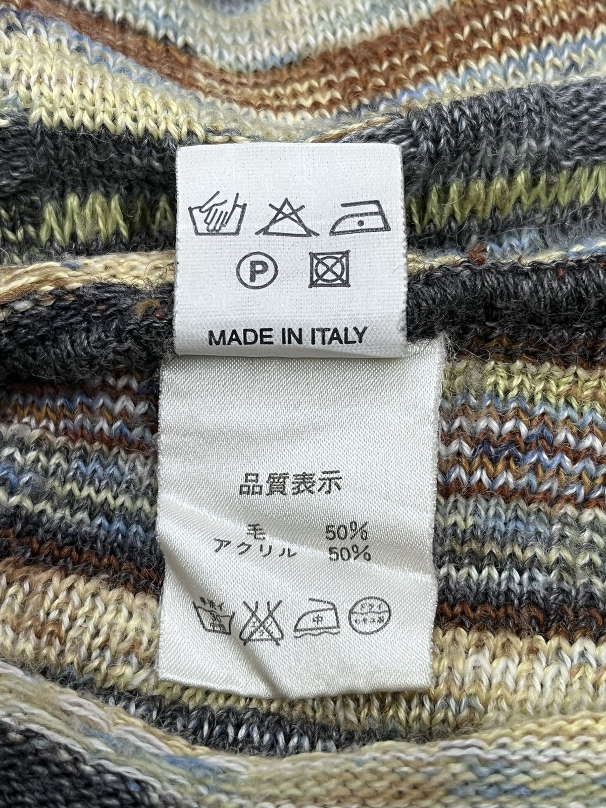 Homespun Knitwear 90's Made In Italy Striped Basketweave Knitted Wool Sweater Size US L / EU 52-54 / 3 - 11 Thumbnail