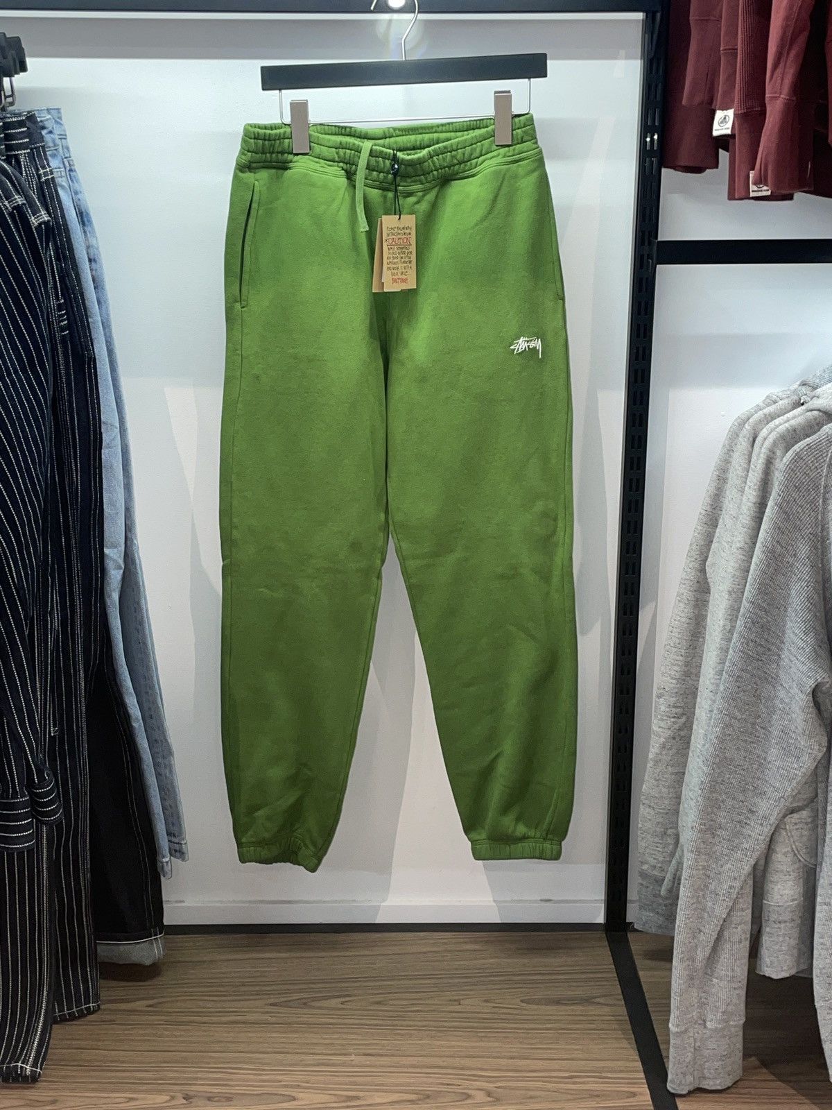 Stussy Stüssy Stock Logo Sweatpants Green Size S Size US 32 / EU 48 - 1 Thumbnail
