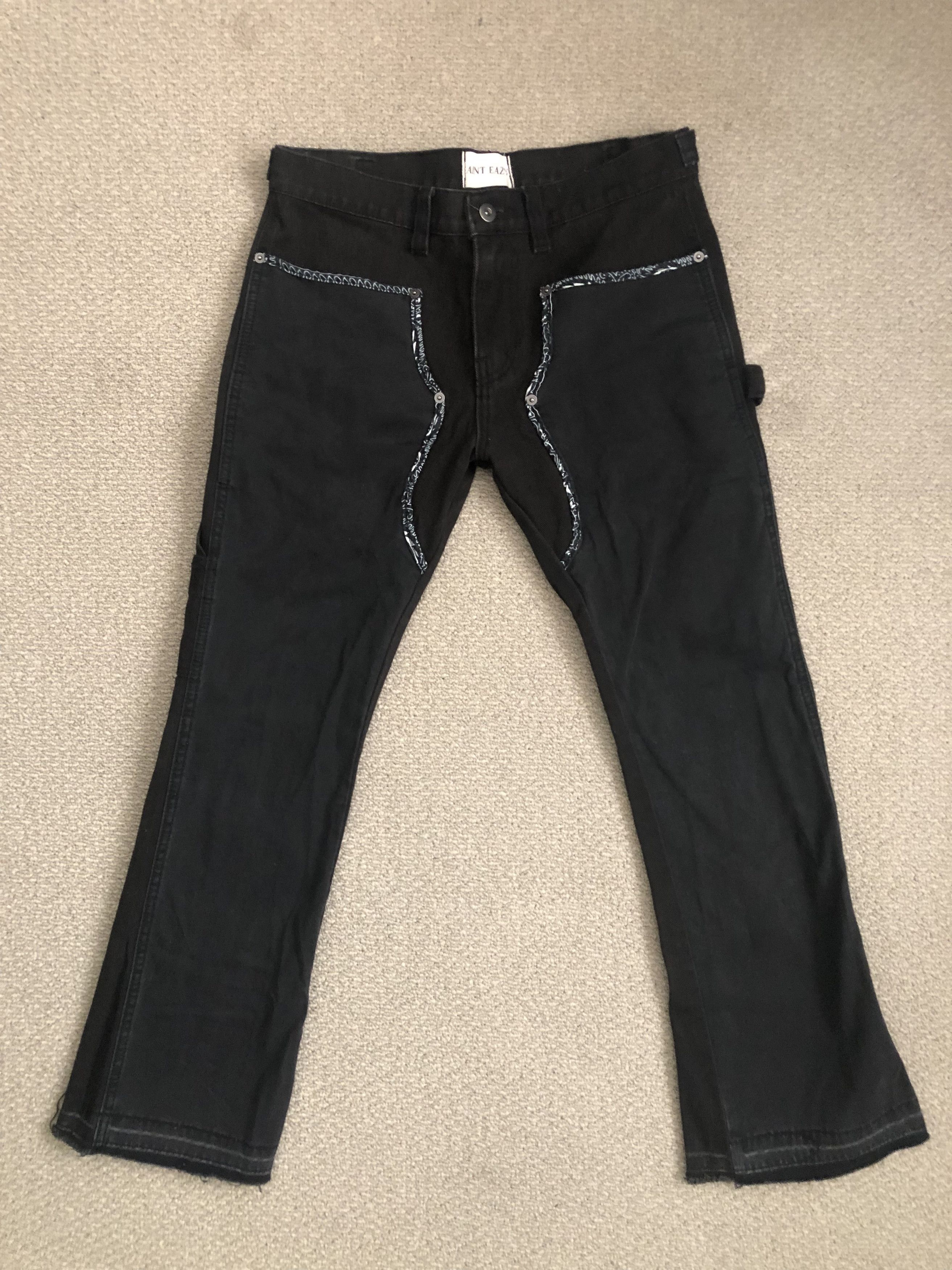 AintEazy: Black Bandana Carpenter Pants
