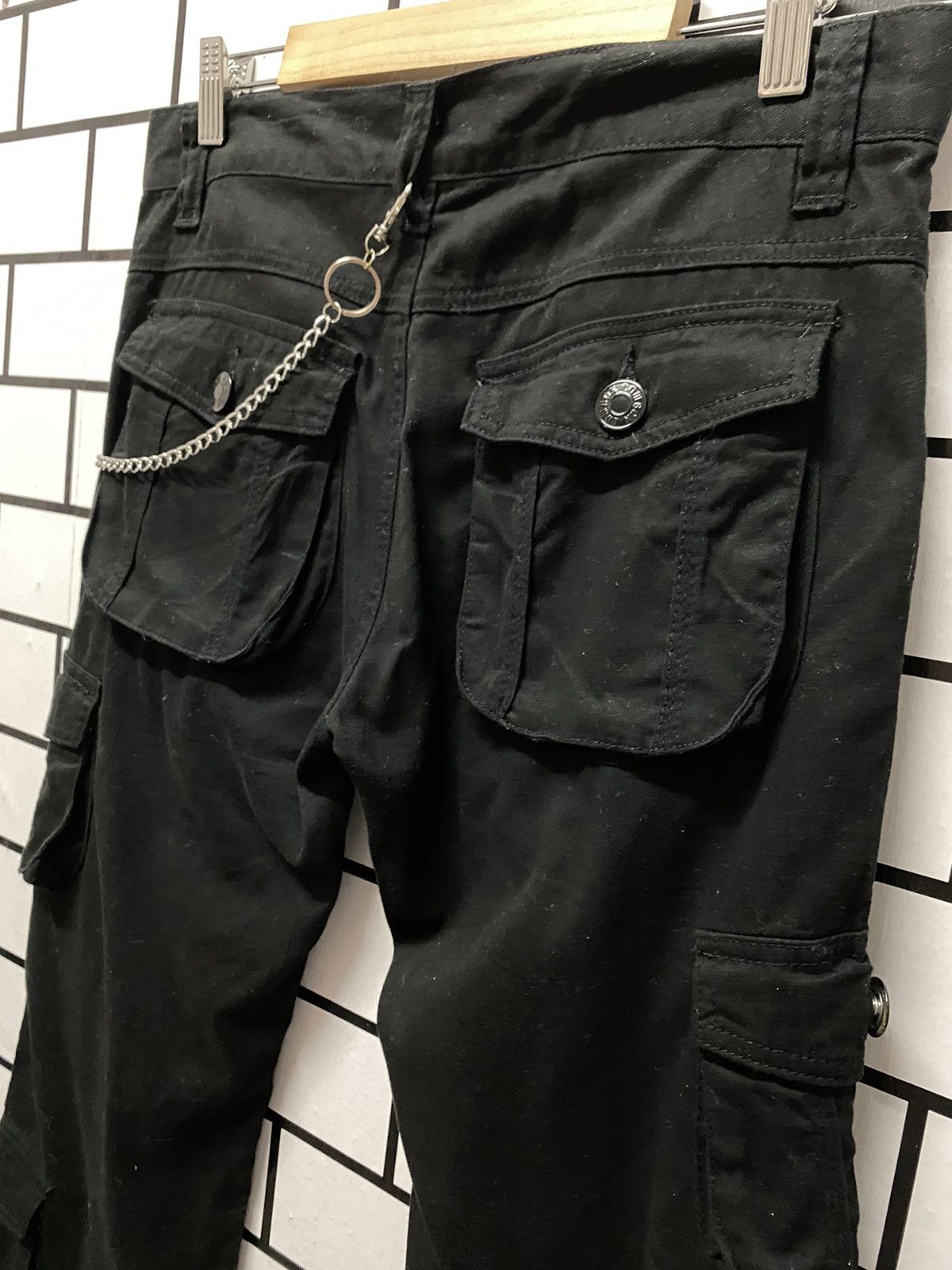 Designer × Japanese Brand LowBox Japan Cargo Velvet Multi Pocket Flared Boot Cut Pants Size US 30 / EU 46 - 14 Thumbnail