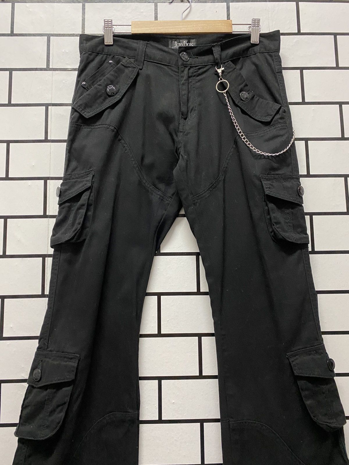Designer × Japanese Brand LowBox Japan Cargo Velvet Multi Pocket Flared Boot Cut Pants Size US 30 / EU 46 - 11 Thumbnail