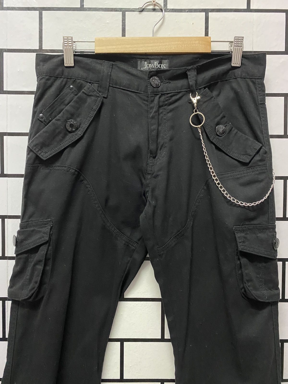 Designer × Japanese Brand LowBox Japan Cargo Velvet Multi Pocket Flared Boot Cut Pants Size US 30 / EU 46 - 5 Thumbnail