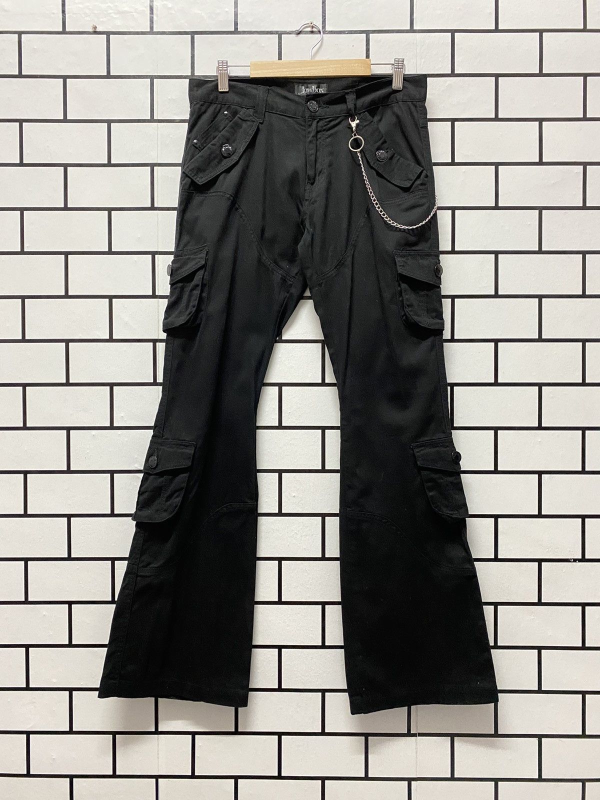 Designer × Japanese Brand LowBox Japan Cargo Velvet Multi Pocket Flared Boot Cut Pants Size US 30 / EU 46 - 1 Thumbnail