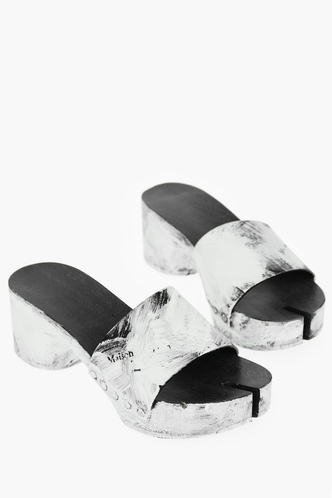 Maison Margiela Mules in Black & White Size US 8.5 / IT 38.5 - 1 Thumbnail
