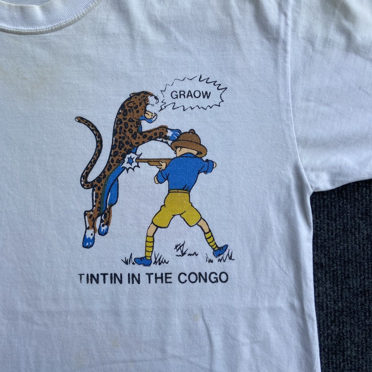 Cartoon Network × Japanese Brand × Vintage Tintin in The Congo American Fantasy Cartoon T-Shirt Size US M / EU 48-50 / 2 - 2 Thumbnail