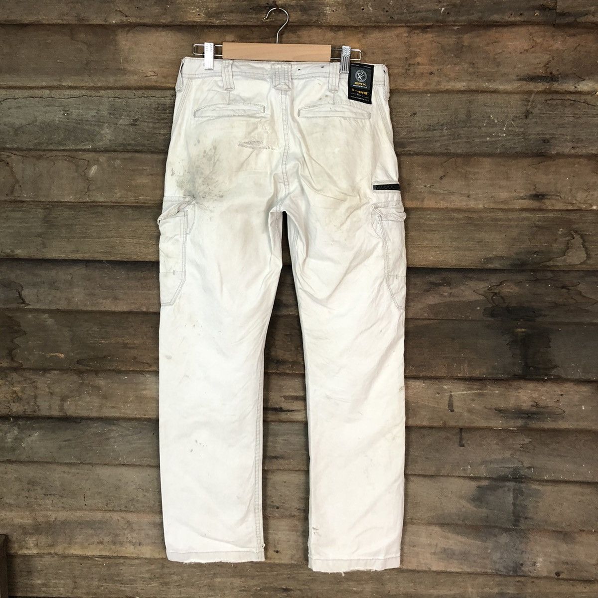 Japanese Brand Even River White dirty thrashes utility Cargo Pants #7052 Size US 29 - 10 Thumbnail
