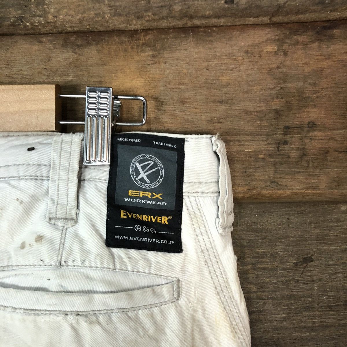 Japanese Brand Even River White dirty thrashes utility Cargo Pants #7052 Size US 29 - 15 Thumbnail