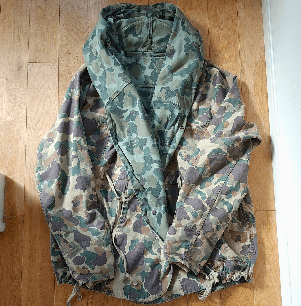 Kapital reversible ring coat size small HBT frogskin camo