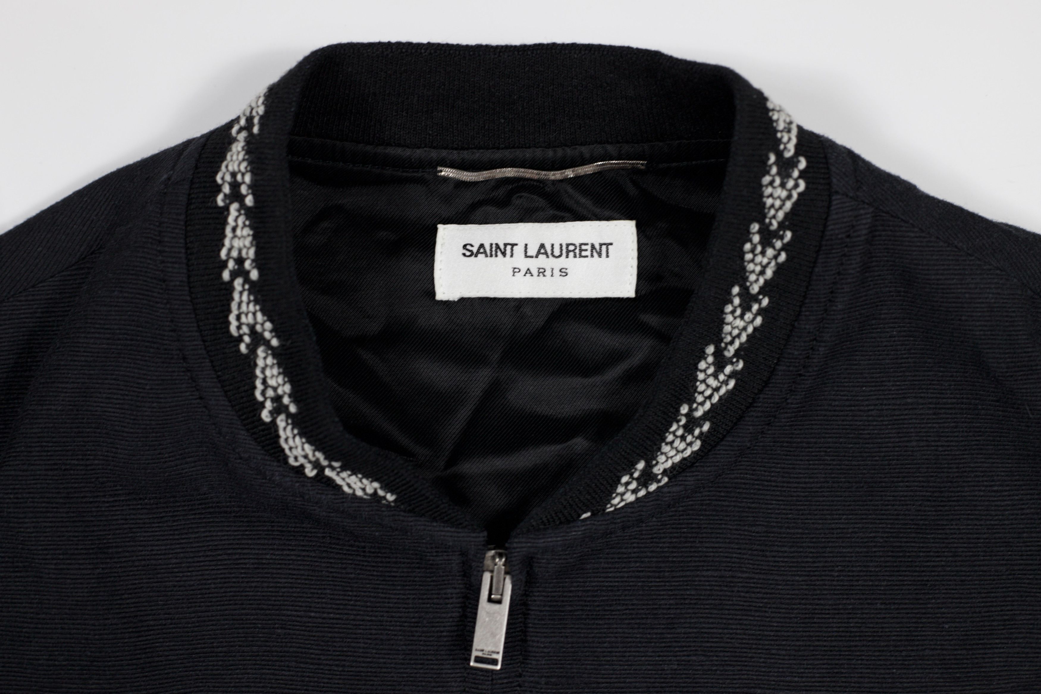 Saint Laurent Paris 54 size! 2017 Saint Laurent Paris Ikat Linen Bomber Jacket Size US L / EU 52-54 / 3 - 4 Thumbnail