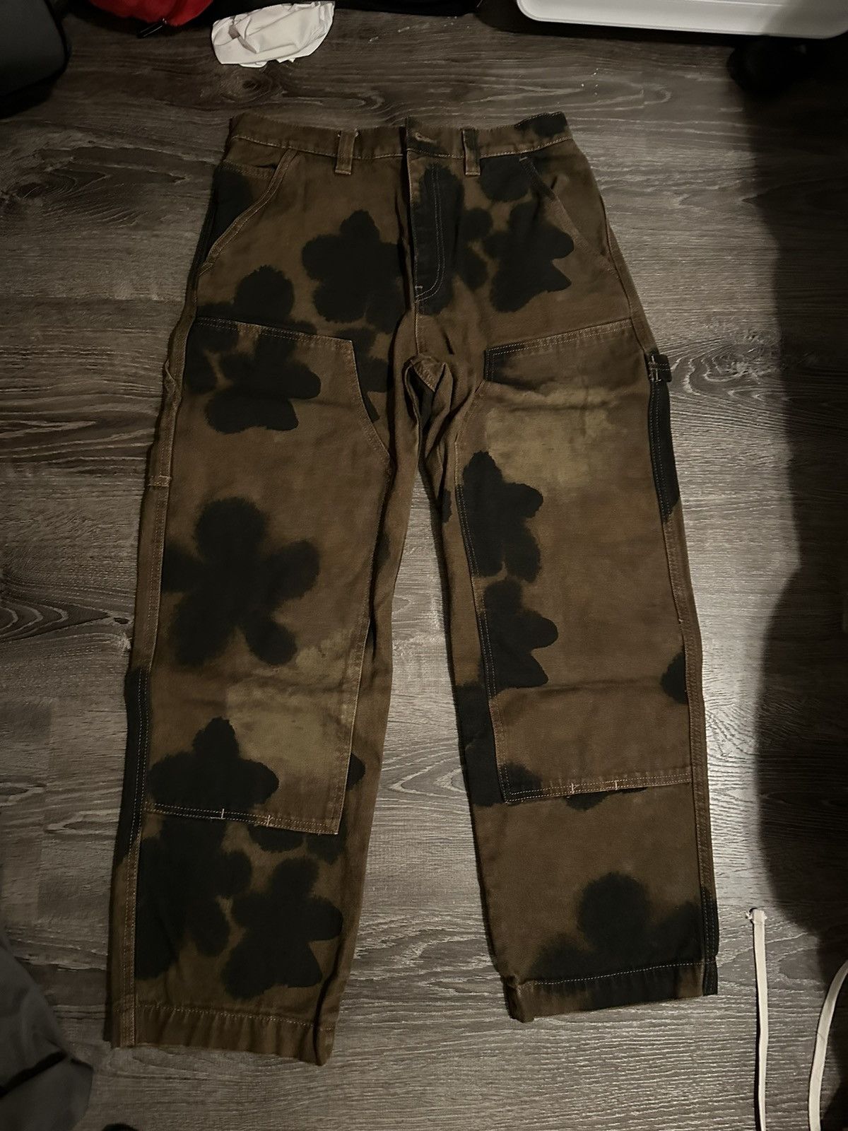 stussy floral dyed work pant 34 フラワーワーク - ワークパンツ 