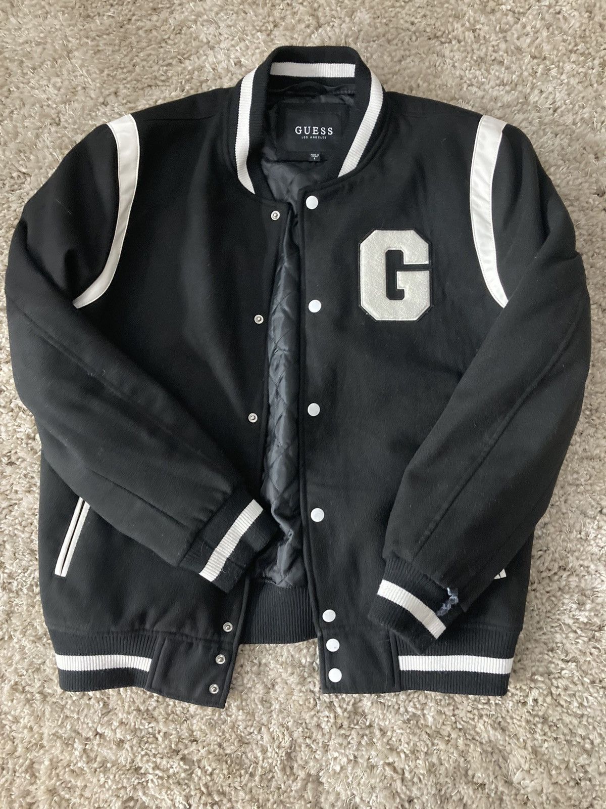 Guess × Vintage Guess Bomber Jacket Embroided Vintage Style “G” Size US XL / EU 56 / 4 - 1 Thumbnail