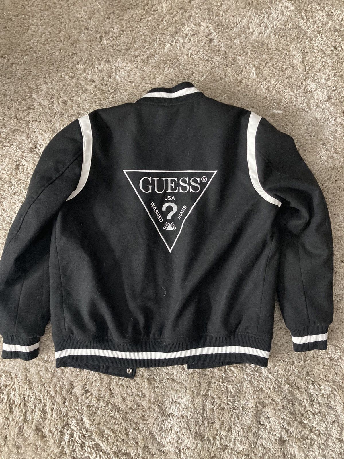 Guess × Vintage Guess Bomber Jacket Embroided Vintage Style “G” Size US XL / EU 56 / 4 - 3 Thumbnail