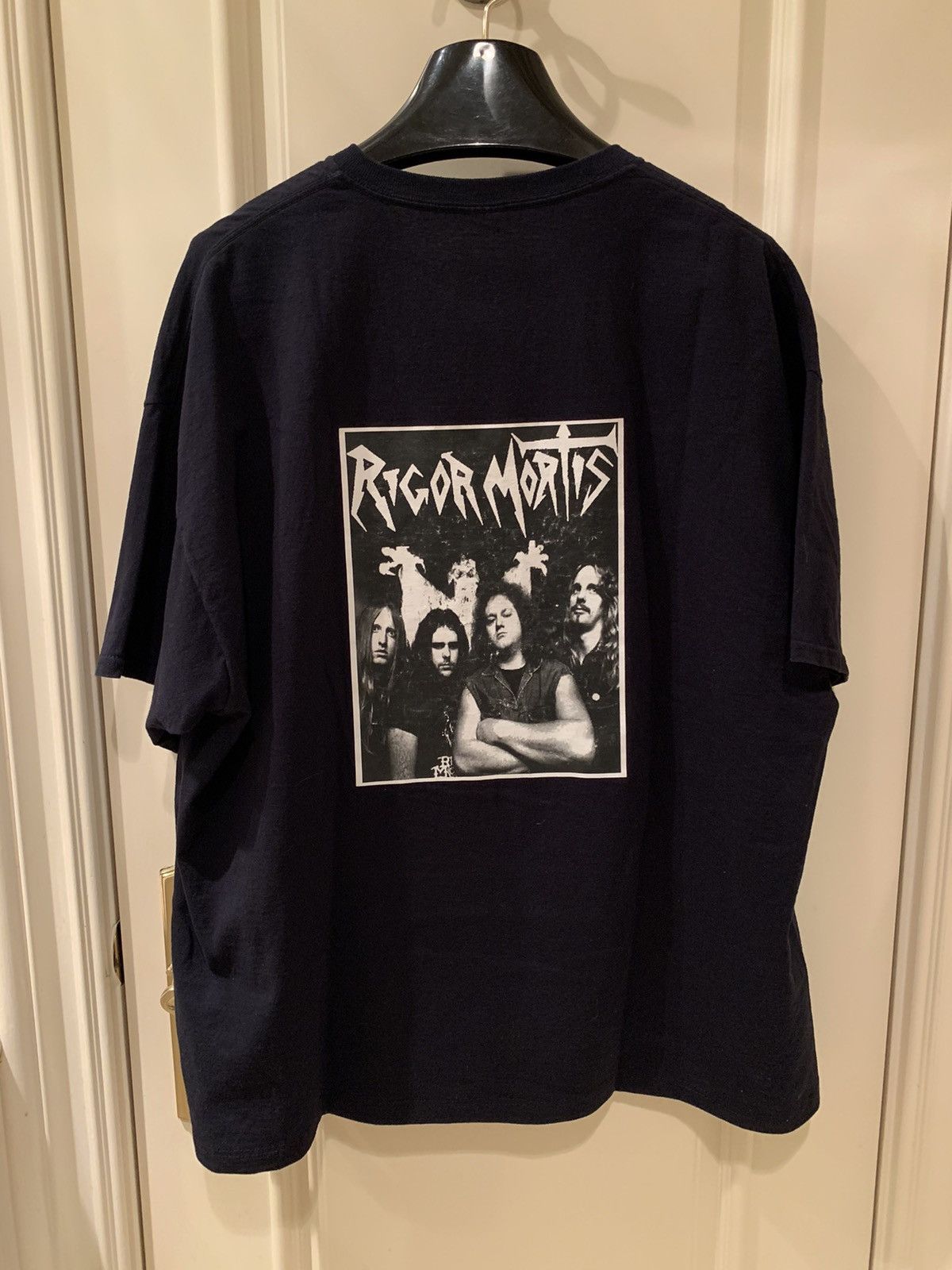 Band Tees × Metallica × Vintage Vintage Blue Skull Flame Shirt Rigor Mortis Metal Band Size US XL / EU 56 / 4 - 3 Thumbnail